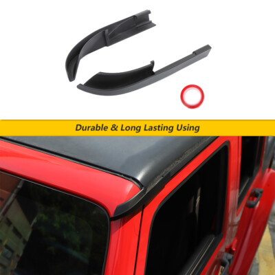 Roof Water Rain Diverter Gutter Extension Black For Jeep Wrangler JK JKU 2011 UP