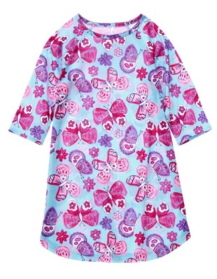 NWT GYMBOREE WILD FLOWER WEEKEND Butterfly Nightgown Dress Pjs L 10 12 ...