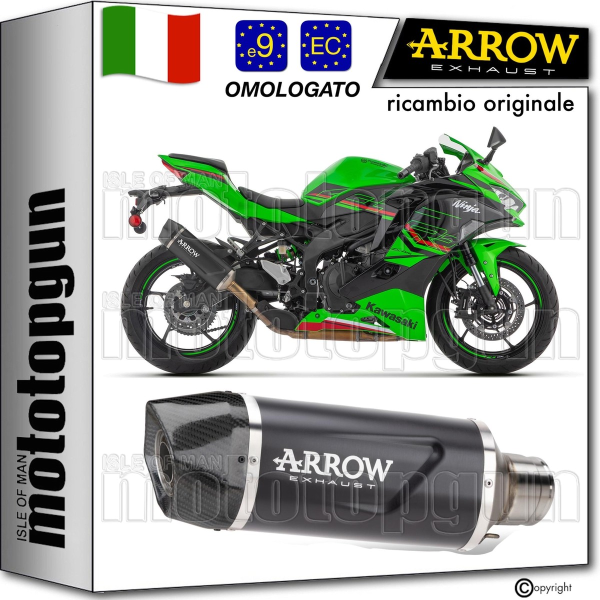 ARROW SCARICO OMOLOGATO INDY-RACE EVO NERO CARBY KAWASAKI ZX-4R