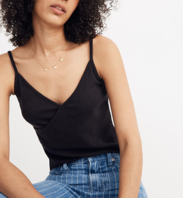 black spaghetti strap tank