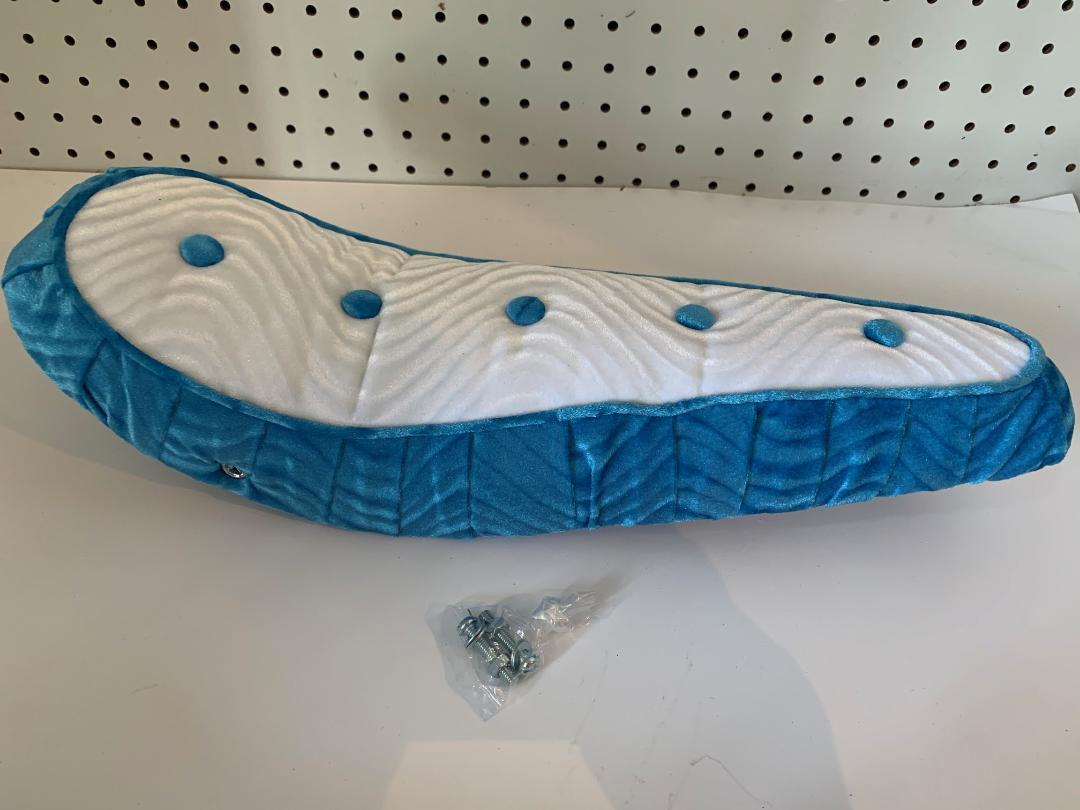 Custom Vintage Banana Seat Velour 5-Buttons for 20" Stingray Lowrider Bike BLUE