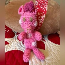 Handmade Pink Crochet Stuffed Toy - Adorable Animal Doll