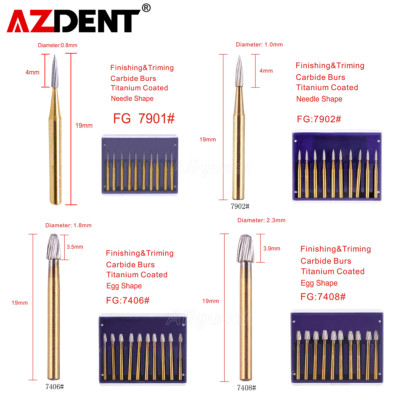 Dental FG Round Tungsten Carbide Burs Titanium Coated for High Speed Handpiece