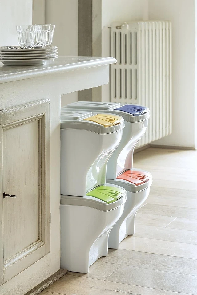 Bama Poker PATTUMIERA per RACCOLTA DIFFERENZIATA COMPONIBILE 4 SECCHI 80 Litri - Immagine 2 di 4