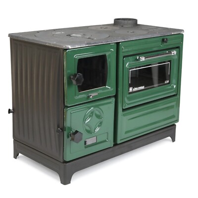 Enameled Cast Iron Wood Burning Stove With Oven, Cooker Stove & NO Customs Duty