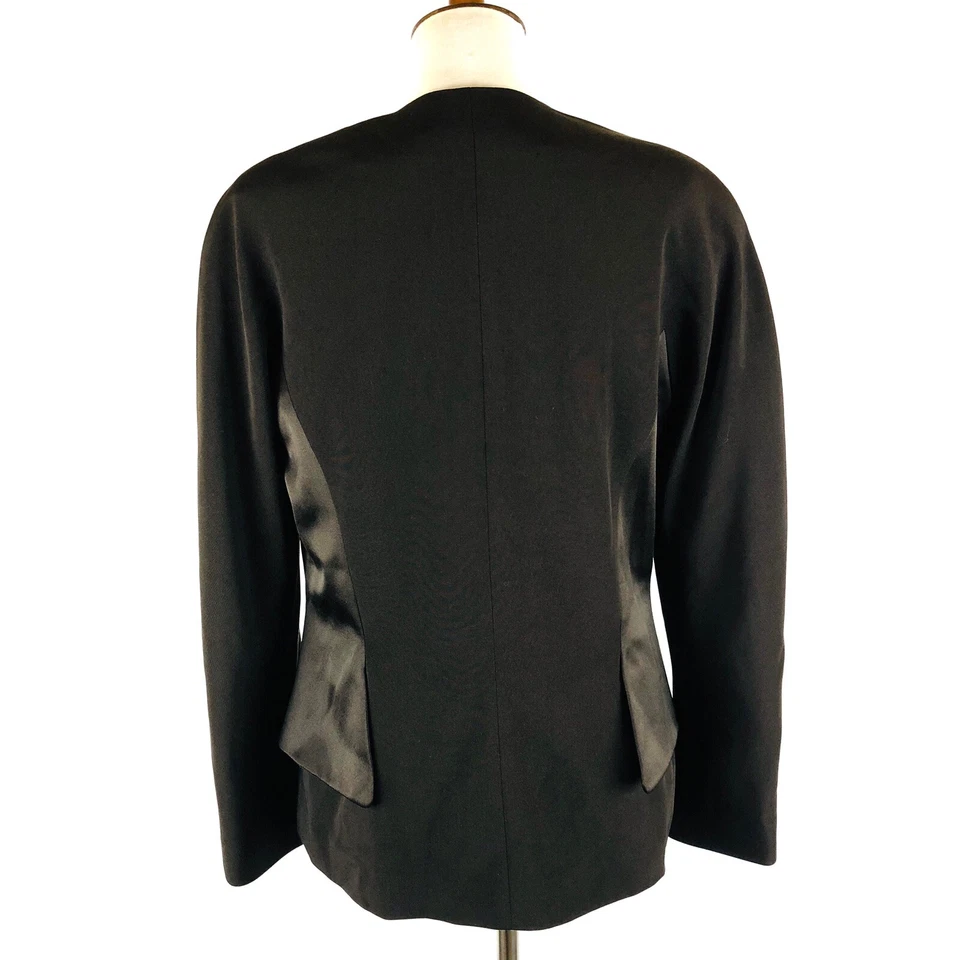 Chaqueta Blazer De Colección Años 80 Rickie Freeman para Teri Jon Nites Marrón Seda Para Mujer Talla 8 Foto 3 de 4