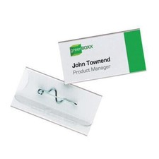 Durable Pin Name Badge 54 x 90mm Safety Pin ID Security Work 800419 Pack of 50