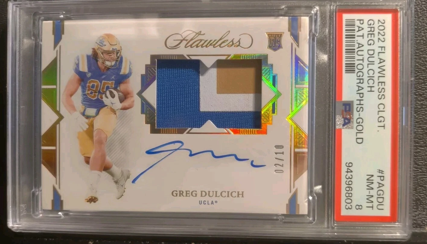 Greg Dulcich Panini Flawless Collegiate Patch Autographs #PAGDU Gold