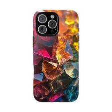 Phone Cover for Galaxy, Pixel, iPhone Case - Abstract Crystal Shards Gems