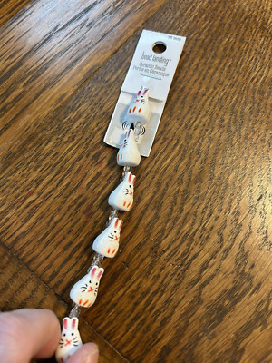 NEW BEAD LANDING MULTI COLORED CERAMIC BUNNY BEADS AND FREE SHIPPING