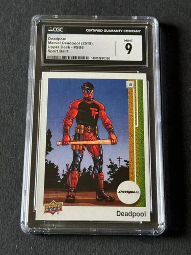2019 UD Marvel DEADPOOL Sport Ball #8 Parody 1989 Upper Deck Mark McGwire CGC 9
