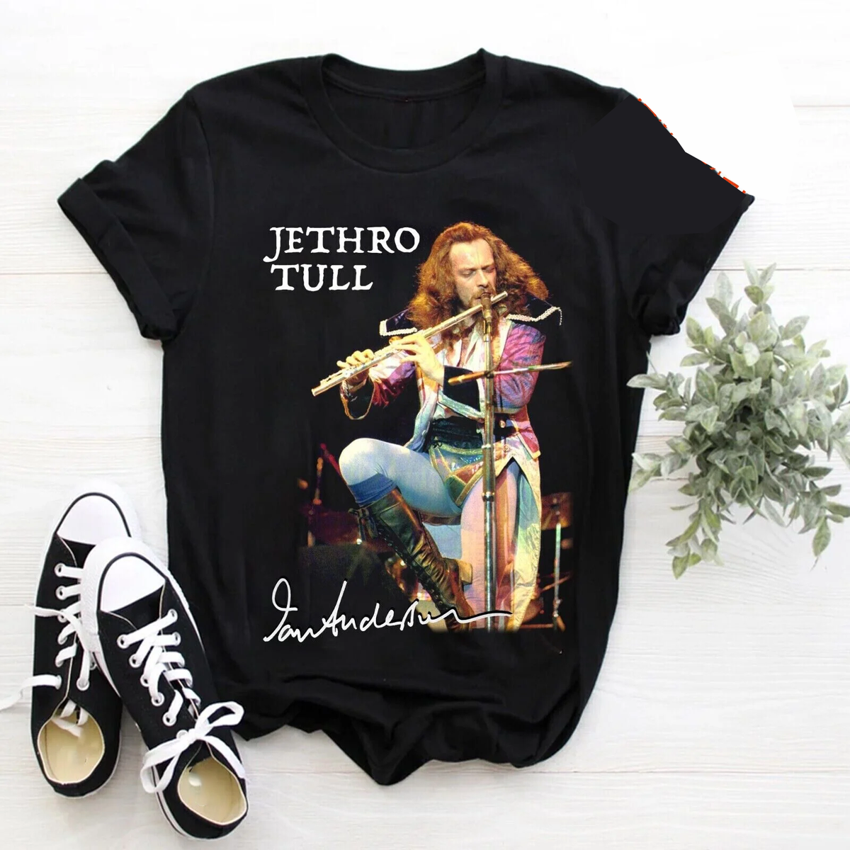 80s JethroTull Tシャツ　Ian Anderson サイン入り 80s JethroTull TシャツIan Anderson サイン入り