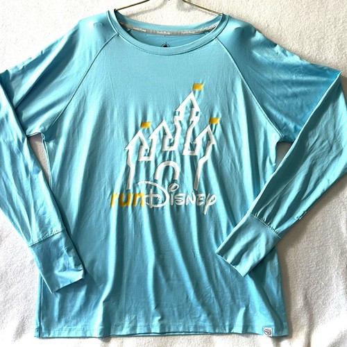 Run Disney Parks Shirt Womens XL Blue Long Sleeve Checklist Every Mile Is Magic - Picture 2 of 12