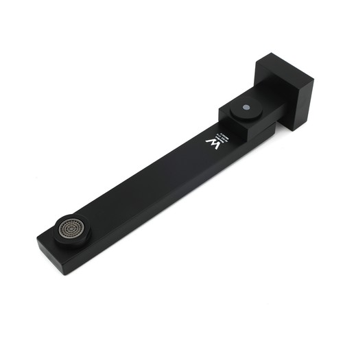 Matte Black Square Bathroom Wall Spout Basin Mixer Tap Shower Head Grate Waste - Picture 29 of 198