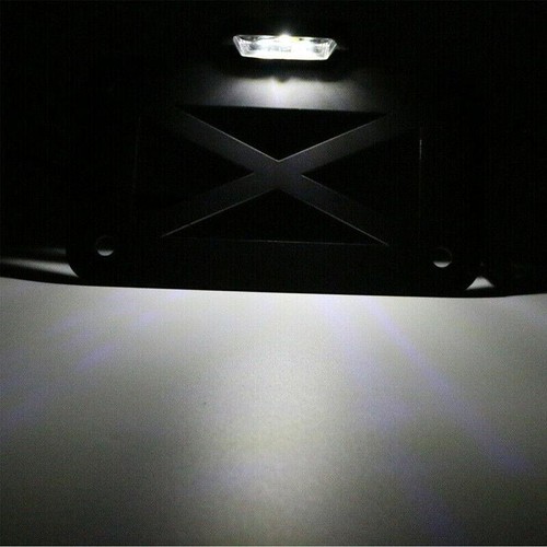 7"x 4" Motorcycle Side Mount License Plate Bracket Holder with LED Light Metal - Picture 7 of 12