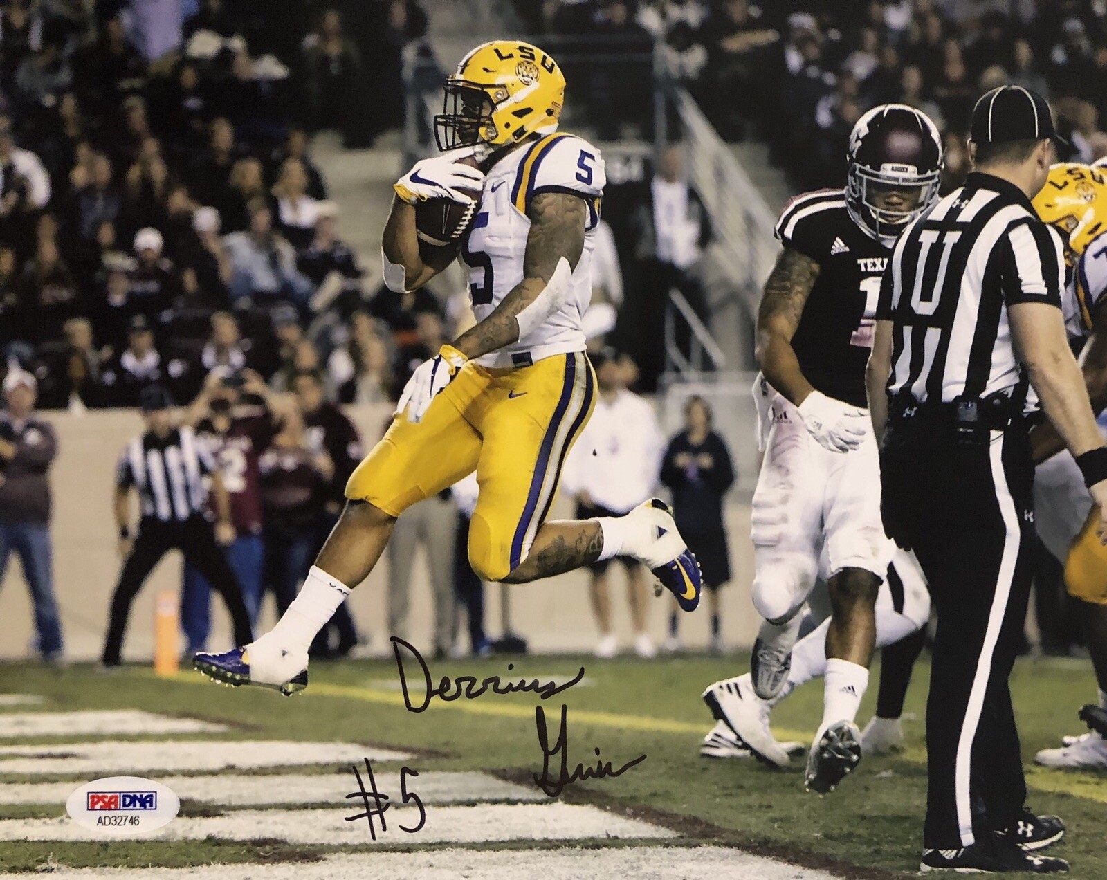Derrius Guice Signed Autographed 8x10 Photo LSU Tigers Heisman Psa/Dna 