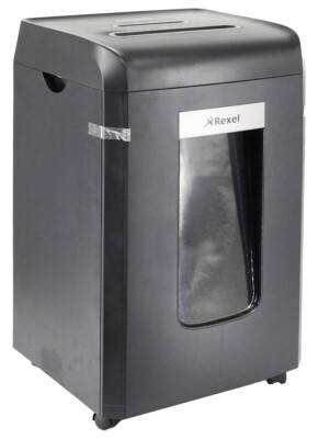 REXEL RSX1538 Aktenvernichter 15 Blatt Kapazität 38L Abfallbehälter schwarz Neu