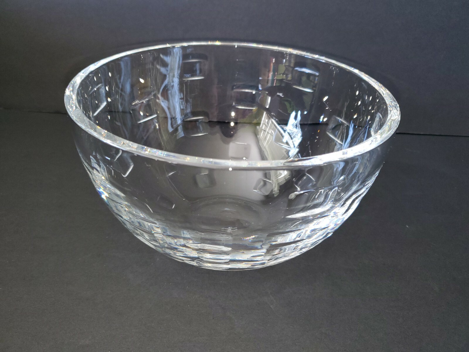 Waterford JOHN ROCHA Crystal 8" Diameter Bowl Signed Geo