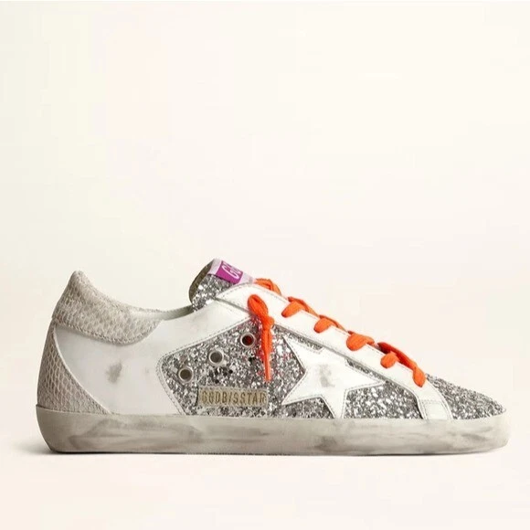 Golden Goose Super-Star leather and glitter with white star women\'s sneakers  36 | eBay