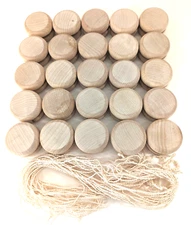25 Plain Wooden Blank Unfinished Yo-Yo Bulk Lot Classic Custom Engravable Craft