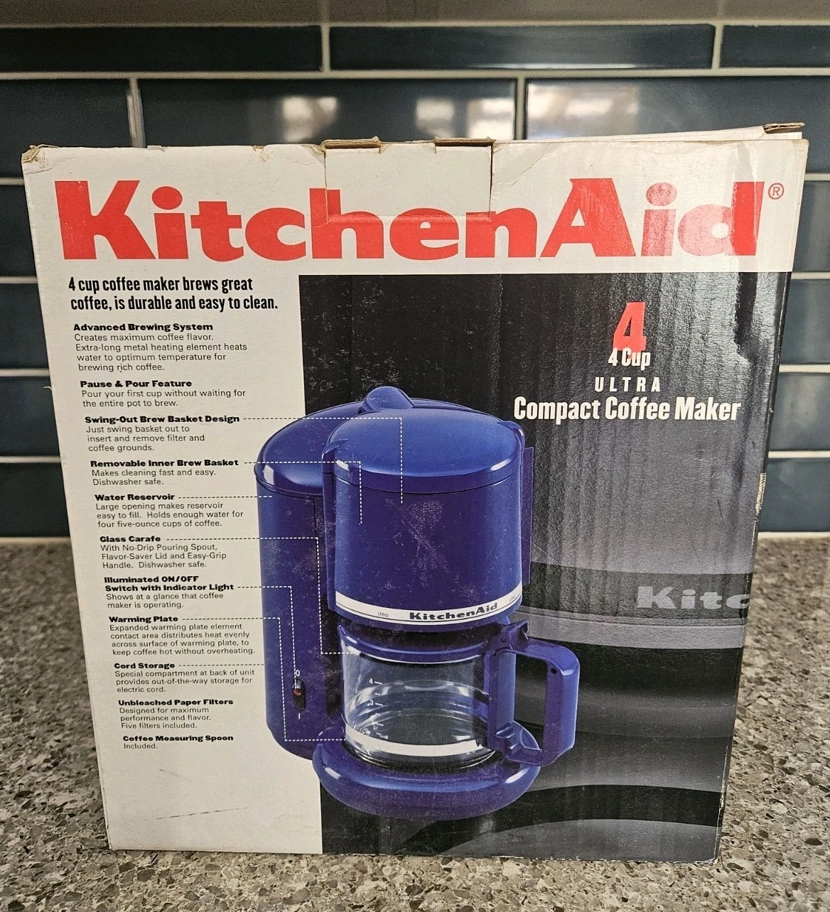 KitchenAid KCM055 4-Cup Ultra Compact Household Coffee Maker Blue New Open Box
Opens in a new window