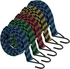 Extra Long Bungee Cords with Hooks (5 Pack), 2M to 4.7M Heavy Duty Flat Bungee S