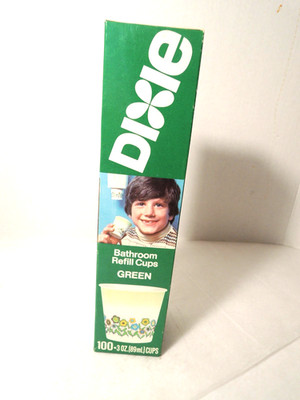 Vintage Dixie Cups 3 oz. Size Green Floral Design 100 Count NEW/Sealed 1976