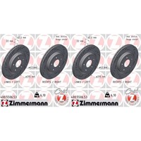2X Zimmermann Black Z Bremsscheiben 295Mm Geschlitzt InnenbelÜFtet Hinten Passen