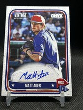 2025 Onyx Vintage Matt Ager Auto Autograph MLB Prospect 🔥⚾️🔥