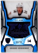 2021-22 Upper Deck SPx Finite Rookies Platinum Blue GRIGORI DENISENKO F-8 /99 RC