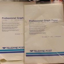 Vintage Teledyne Post Professional Graph Paper  Sheets 11" x 16½" 5 Hole Punch