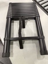 LADDER 10.5 FT ALUMINUM TELESCOPING LADDER HEAVY DUTY 330 LBS CAPACITY - BLACK