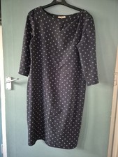 Tu Size 12 Blue Spot Knee Length Shift Dress (725/214/v)