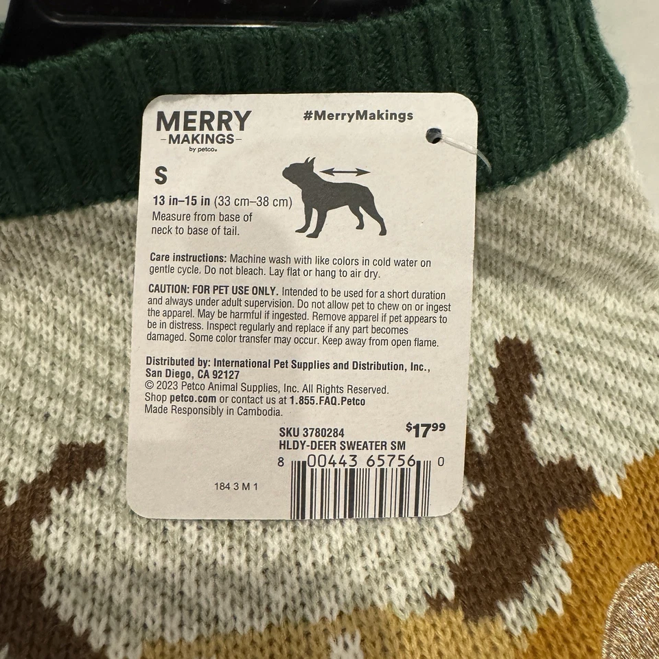 Merry Makings Pet Sweater Size Small NWT - Image 4 of 4