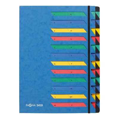 Pagna Desk Organiser, Printed A-Z, Set of 24, Blue