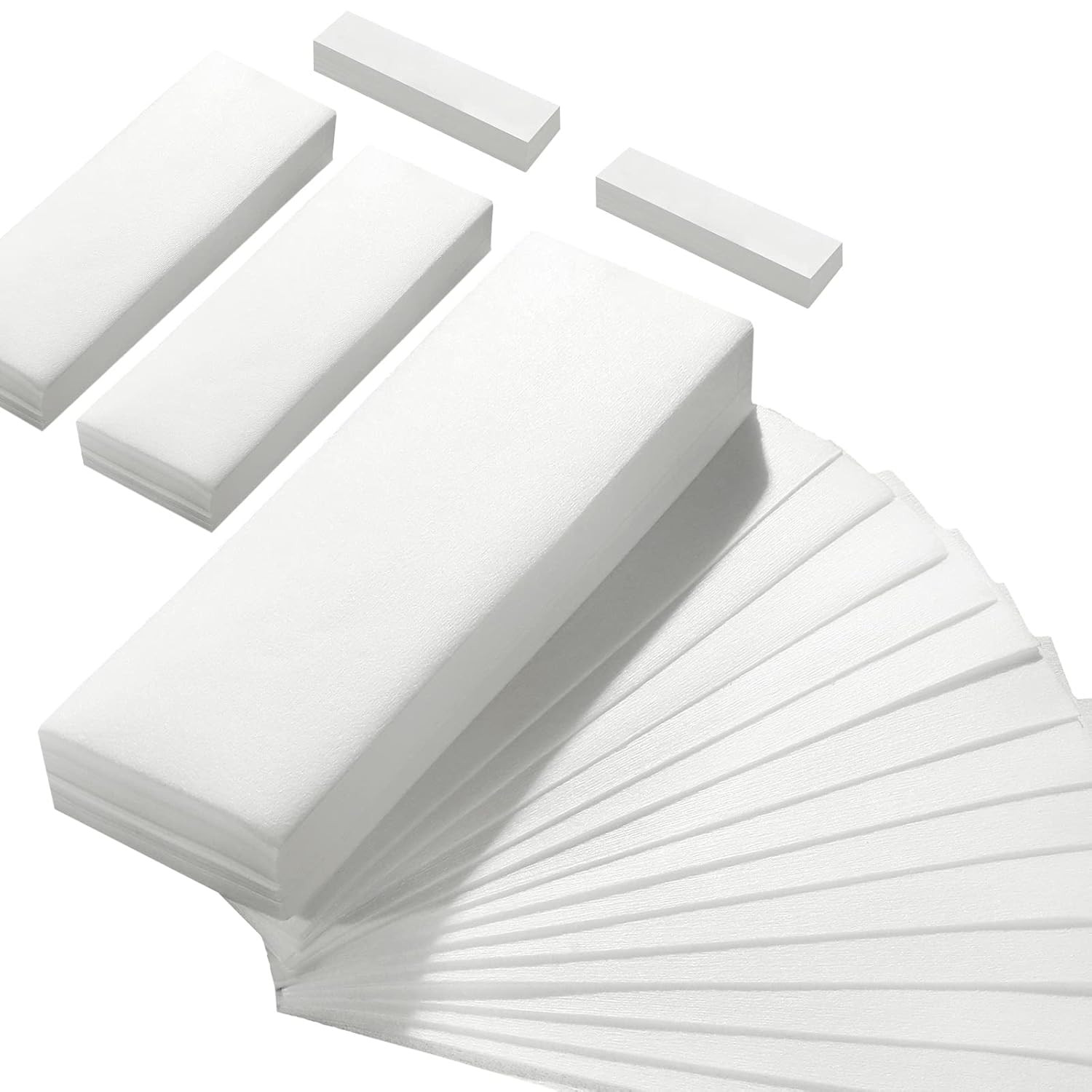 500 Pack Non Woven Wax Strips for Body and Facial Hair Removal, Different Sizes 