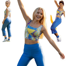 Anaconda Adult Large Dance Costume Foil Snake Skin Print Crop Top  Capri Pants