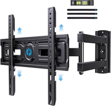 Pipishell Full Motion TV Wall Mount for Most 26-60 inch Flat & Curved Black 