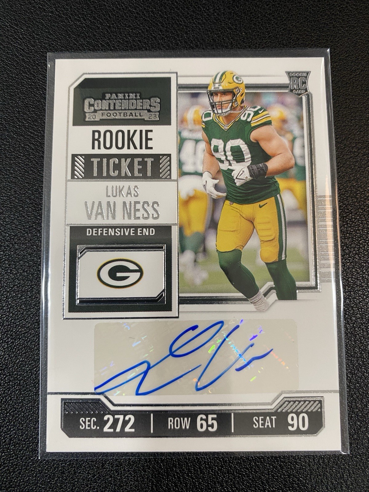 2023 Panini Contenders - Rookie Ticket Lukas Van Ness #250 Rookie Auto -Packers