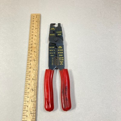 Mac Tools Wire Cutter Stripper Pliers Crimpers Red Handles #TCT 10