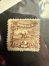 US Scott #113 "Post Horse and Rider" Stamp Mint NHOG CV $500+