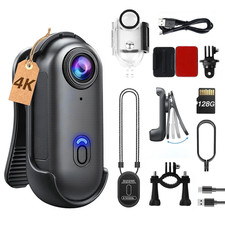 4K Thumb Action Camera 128GB, Wifi Magnetic Mini Body Cam, Waterproof