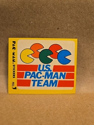 PAC-MAN 1980 Fleer Midway Sticker #4 /54 U.S. PAC-MAN TEAM Excellent 