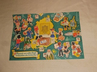 alter Adventskalender / Weihnachtskalender Freunde aus aller Welt 29x21cm