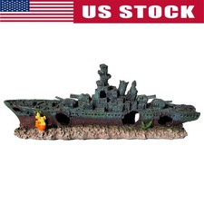 Aquarium Resin Sunken Pirate Ship Reusable Warship Handicrafts for Fish Rest