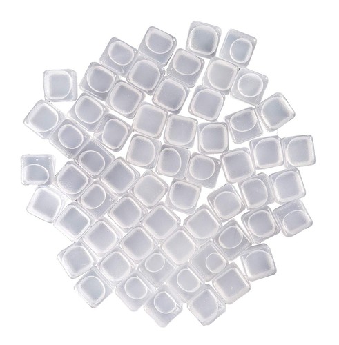 60 Pcs Reuable Ice Cubes White Clear Plastic Ice Cube to Keep Our drinks such...