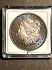 VRare, Beautifully Dual Sided Rainbow Toned, 1884 U.S. Morgan Silver Dollar, BU+