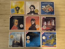 Austria, 9 x Circulated Coin Set from 2000 to 2008, Uncirculated, Hand Raised.