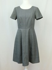 Ann Taylor Work Dress Gray Plaid Short Sleeve Size 2 Professional Attire