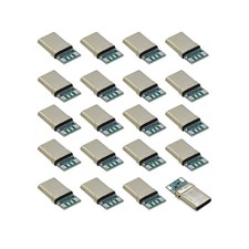 20Pcs Type-c Male 24PIN Charging Data Transmission Plug Socket Connector, 4 P...